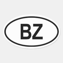 Belice "BZ " Calcomanía De Óval Personalizadas