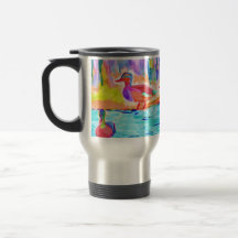 Bella arte del estudio del pato tazas