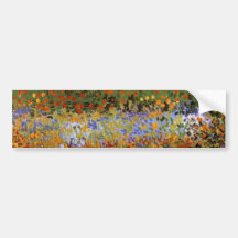 Bella arte del jardín floreciente de Van Gogh (F43 Etiqueta De Parachoque