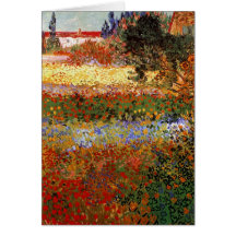 Bella arte del jardín floreciente de Van Gogh (F43 Tarjetón