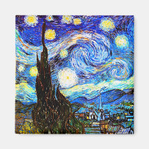 Bella arte del vintage de la noche estrellada de V Iman Para Frigorífico