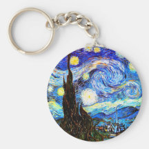 Bella arte del vintage de la noche estrellada de V Llaveros Personalizados