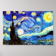 Bella arte del vintage de la noche estrellada de V Poster