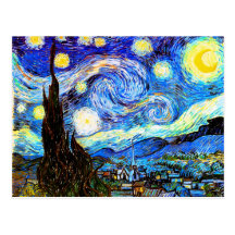 Bella arte del vintage de la noche estrellada de V Postal