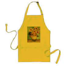 Bella arte del vintage de los girasoles de Van Gog Delantal