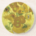 Bella arte del vintage de los girasoles de Van Gog Posavasos Manualidades
