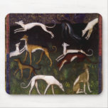 Bella arte medieval de los galgos alfombrillas de ratón