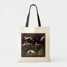 Bella arte medieval de los galgos bolsa de mano