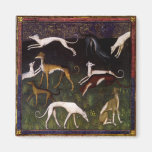 Bella arte medieval de los galgos imán para frigorífico