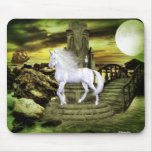 Belleza del blanco del unicornio tapetes de ratones