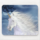 Belleza del blanco del unicornio tapetes de ratones