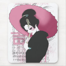 Belleza Mousepad del geisha Tapetes De Ratón