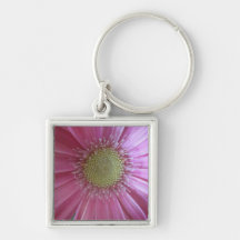 Belleza rosada de la margarita llavero personalizado