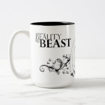 Belleza y la taza del logotipo de la bestia