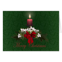 Bendición de la vela del navidad tarjeta