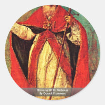 Bendición de San Nicolás de Guardi Francisco Etiquetas Redondas