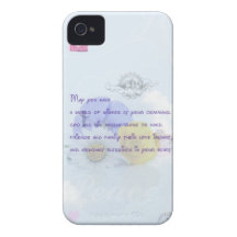 Bendición irlandesa floral azul en colores pastel  iPhone 4 Case-Mate protector