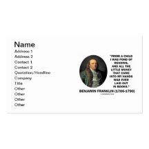 Benjmain Franklin encariñado con el dinero de la l Plantillas De Tarjetas De Visita