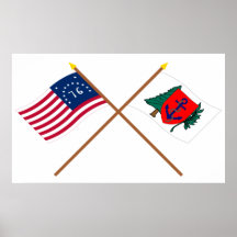 Bennington cruzado y Newburyport Indep Co marino Poster