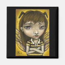 Bernie - el chica de la abeja de la miel iman de nevera