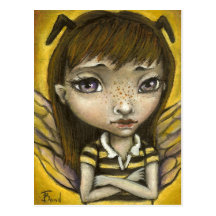 Bernie - el chica de la abeja de la miel postal