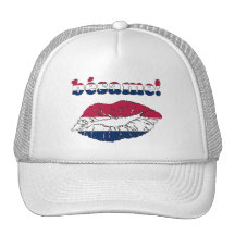 ¡Bésame! en colores de la bandera americana Gorro De Camionero