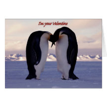 Besar el pingüino de emperador Valentine'… Tarjeton