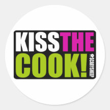 Bese al cocinero pegatinas redondas