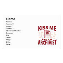 Béseme que soy archivista tarjetas de visita