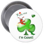 Béseme que soy cangrejo del día de Cajun St Patric Pin