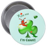 Béseme que soy cangrejo del día de Cajun St Patric Pins