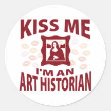 Béseme que soy historiador de arte etiqueta redonda