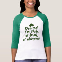 Béseme que soy irlandés bebido lo que camisetas