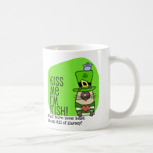 Béseme que soy irlandés, gato de la lisonja taza