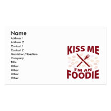 Béseme que soy un Foodie Tarjetas De Visita