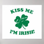 Béseme que soy vintage irlandés poster
