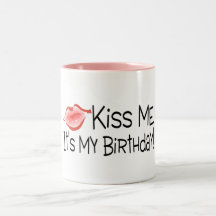 Béseme su mi beso del cumpleaños tazas