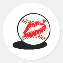 Beso del béisbol pegatina redonda