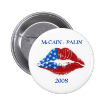Beso del lápiz labial de la bandera, McCAIN - PALI Pin
