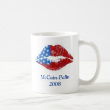 Beso del lápiz labial de la bandera, McCain - Pali Taza De Café