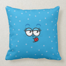 Besos - 2 caras - almohada azul