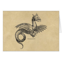 Bestia coa alas de la mitología felicitaciones