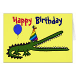 BG tarjeta del cocodrilo del feliz cumpleaños