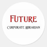 Bibliotecario corporativo futuro etiquetas redondas