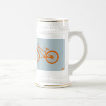 Bici anaranjada tazas de café