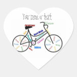 Bici de motivación, bicicleta, completando un cicl pegatinas de corazon personalizadas