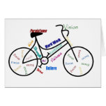 Bici de motivación, bicicleta, completando un cicl tarjeton