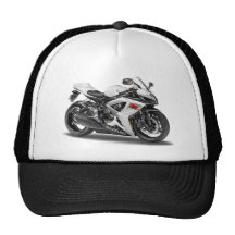 Bici del blanco de Suzuki GSX-R600m Gorros