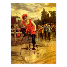 BICI DEL VINTAGE DE LAS SEÑORAS QUE COMPITE CON LA TARJETAS POSTALES