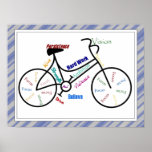 Bici, deporte de la bicicleta, palabras de motivac impresiones
